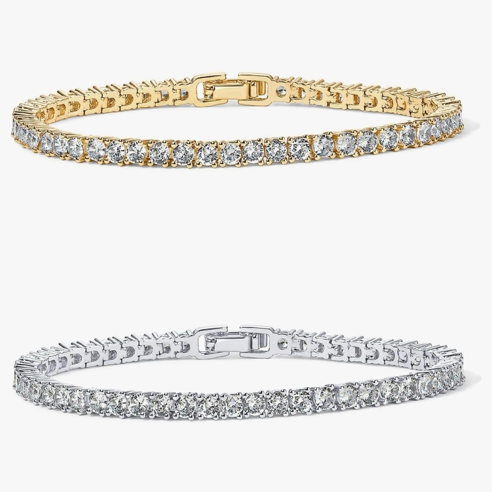 Gold and Silver Tennis Bracelets